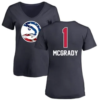 Women's Atlanta Hawks Tracy McGrady Navy Name and Number Banner Wave V-Neck T-Shirt